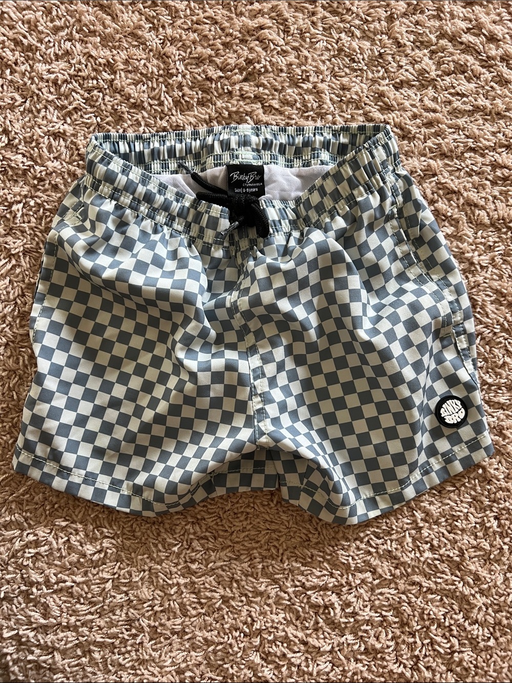 Bobby Jack Boys Blue Check Swim Trunks